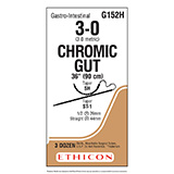 ETHICON Suture, Surgical Gut - Chromic, Straight Taper Point, ST-1 / SH, 36", Size 3-0. MFID: G152H (USA ONLY)