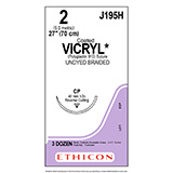 ETHICON Suture, Coated VICRYL, Reverse Cutting, CP, 27", Size 2. MFID: J195H (USA ONLY)