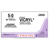 ETHICON Suture, Coated VICRYL, LIGAPAK Ligating Reel, 54", Size 5-0. MFID: J283G
