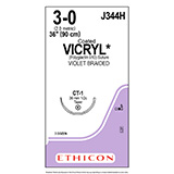ETHICON Suture, Coated VICRYL, Taper Point, CT-1, 36", Size 3-0. MFID: J344H (USA ONLY)