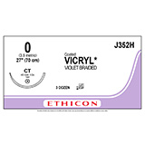 ETHICON Suture, Coated VICRYL, Taper Point, CT, 27", Size 0. MFID: J352H (USA ONLY)