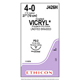 ETHICON Suture, Coated VICRYL, Precision Point - Reverse Cutting, PS-2, 27", Size 4-0. MFID: J426H (USA ONLY)