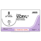 ETHICON Suture, Coated VICRYL, Taper Point, XLH, 27", Size 0. MFID: J582G (USA ONLY)