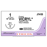 ETHICON Suture, Coated VICRYL, Taper Point, CT-1, 8-18", Size 1. MFID: J741D (USA ONLY)