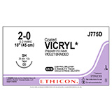 ETHICON Suture, Coated VICRYL, Taper Point, SH, 8-18", Size 2-0. MFID: J775D (USA ONLY)