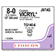 ETHICON Suture, Coated VICRYL, MICROPOINT - Spatula, TG140-6 / TG140-6, 12", Size 8-0. MFID: J974G