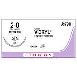 ETHICON Suture, Coated VICRYL, Taper Point, CTX, 36", Size 2-0. MFID: J979H (USA ONLY)