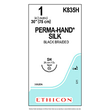 ETHICON Suture, PERMA-HAND, Taper Point, SH, 30", Size 1. MFID: K835H
