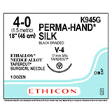 ETHICON Suture, PERMA-HAND, TAPERCUT, V-4, 18", Size 4-0. MFID: K945G (USA ONLY)