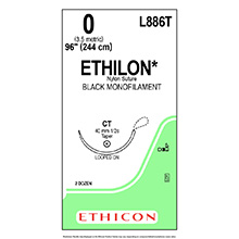 ETHICON Suture, ETHILON, Taper Point, CT, 48", Size 0, 2 dozens. MFID: L886T