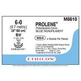 ETHICON Suture, PROLENE, Taper Point, BV / BV, 4-24", Size 6-0. MFID: M8610 (USA ONLY)