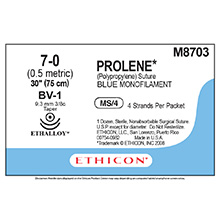 ETHICON Suture, PROLENE, Taper Point, BV-1 / BV-1, 4-30", Size 7-0. MFID: M8703