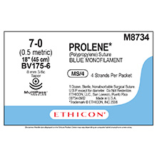 ETHICON Suture, PROLENE, Taper Point, BV175-6 / BV175-6, 4-18", Size 7-0. MFID: M8734