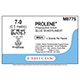 ETHICON Suture, PROLENE POLYPROPYLENE, Tapercut, Size 7-0, 4-24", Blue Monofilament. MFID: M8775