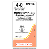 ETHICON Suture, Dental, MONOCRYL Plus, Taper Point, RB-1, 27", Size 4-0. MFID: MCP214H (USA ONLY)