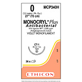 ETHICON Suture, Dental, MONOCRYL Plus, Taper Point, CT-1, 27", Size 0. MFID: MCP340H (USA ONLY)