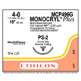 ETHICON Suture, Dental, MONOCRYL Plus, Precision Point - Reverse Cutting, PS-2, 18", Size 4-0. MFID: MCP496G (USA ONLY)