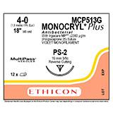ETHICON Suture, Dental, MONOCRYL Plus, Precision Point - Reverse Cutting, PS-2, 18", Size 4-0. MFID: MCP513G (USA ONLY)