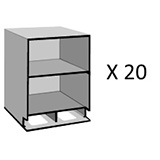 ETHICON Dispenser Rack, Includes: 20 Modules, 10 Back Plates, 20 Module Clips, 30 Divider Panels. MFID: MR20 (USA ONLY)