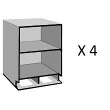 ETHICON Dispenser Rack, Includes: 4 Modules, 3 Back Plates, 4 Module Clips, 8 Divider Panels. MFID: MR4