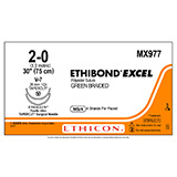 ETHICON Suture, ETHIBOND EXCEL, TAPERCUT, V-7 / V-7, 4-30", Size 2-0. MFID: MX977 (USA ONLY)