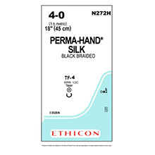 ETHICON Suture, PERMA-HAND, Taper Point, TF-4, 18", Size 4-0. MFID: N272H