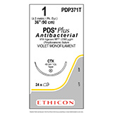 ETHICON Suture, PDS Plus, Taper Point, CTX, 36", Size 1, 2 dozens. MFID: PDP371T