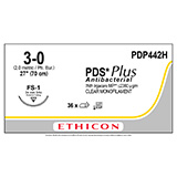 ETHICON Suture, PDS Plus, Reverse Cutting, FS-1, 27", Size 3-0. MFID: PDP442H (USA ONLY)