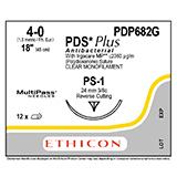 ETHICON Suture, PDS Plus, Precision Point - Reverse Cutting, PS-1, 18", Size 4-0. MFID: PDP682G