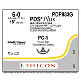 ETHICON Suture, PDS Plus, Precision Cosmetic - Conventional Cutting PRIME, PC-1, 18", Size 6-0. MFID: PDP833G (USA ONLY)