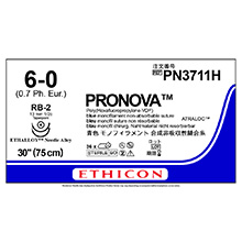 ETHICON Suture, PRONOVA POLY, Size 6-0, 30", Blue Monofilament, Needle RB-2, Taper Point, 1/2 Circle, 3 dz/bx. MFID: PN3711H