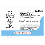 ETHICON Suture, PRONOVA POLY, Size 7-0, 4-30", Blue Monofilament, Needle BV-1, Taper Point, 3/8 Circle, 1 dz/bx. MFID: PNM3703 (USA ONLY)