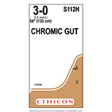 ETHICON Suture, Surgical Gut - Chromic, Standard & Short Length Sutures, 54", Size 3-0. MFID: S112H (USA ONLY)