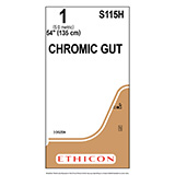 ETHICON Suture, Surgical Gut - Chromic, Standard & Short Length Sutures, 54", Size 1. MFID: S115H (USA ONLY)