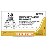 ETHICON Suture, Surgical Stainless Steel, Temporary Pacing Wire, SH / SKS-3, 24", Size 2-0. MFID: TPW70 (USA ONLY)