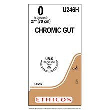 ETHICON Suture, Surgical Gut - Chromic, Taper Point, UR-5, 27", Size 0. MFID: U246H