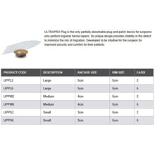 ETHICON ULTRAPRO Plug Small Mesh Devices for Hernia Repair; Size: Anchor 3cm Rim 5cm. MFID: UPPS6
