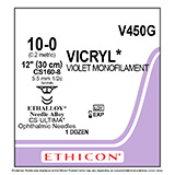 ETHICON Suture, Coated VICRYL, ULTIMA - Spatula, CS160-8 / CS160-8, 12", Size 10-0. MFID: V450G (USA ONLY)