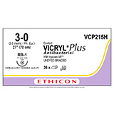 ETHICON Suture, Coated VICRYL Plus, Taper Point, RB-1, 27", Size 3-0. MFID: VCP215H (USA ONLY)