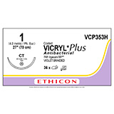 ETHICON Suture, Coated VICRYL Plus, Taper Point, CT, 27", Size 1. MFID: VCP353H (USA ONLY)