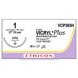 ETHICON Suture, Coated VICRYL Plus, Taper Point, CTX, 27", Size 1. MFID: VCP365H (USA ONLY)