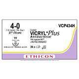 ETHICON Suture, Coated VICRYL Plus, Taper Point, TF, 18", Size 4-0. MFID: VCP434H (USA ONLY)