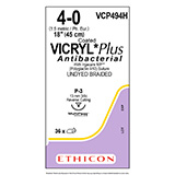 ETHICON Suture, Coated VICRYL Plus, Precision Point - Reverse Cut, P-3, 18", Size 4-0. MFID: VCP494H (USA ONLY)