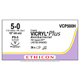 ETHICON Suture, Coated VICRYL Plus, Precision Point - Reverse Cut, PS-3, 18", Size 5-0. MFID: VCP500H (USA ONLY)