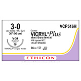 ETHICON Suture, Coated VICRYL Plus, TAPERCUT, V-34, 36", Size 3-0. MFID: VCP516H (USA ONLY)