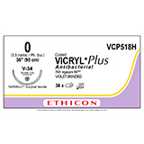 ETHICON Suture, Coated VICRYL Plus, TAPERCUT, V-34, 36", Size 0. MFID: VCP518H (USA ONLY)