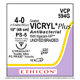 ETHICON Suture, Coated VICRYL Plus, Precision Point - Reverse Cut, PS-5, 18", Size 4-0. MFID: VCP594G (USA ONLY)