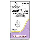 ETHICON Suture, Coated VICRYL Plus, Taper Point, UR-6, 27", Size 0. MFID: VCP603H (USA ONLY)