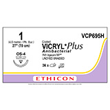 ETHICON Suture, Coated VICRYL Plus, Reverse Cutting, OS-4, 27", Size 1. MFID: VCP695H (USA ONLY)