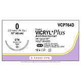 ETHICON Suture, Coated VICRYL Plus, Taper Point, CTX, 8-18", Size 0. MFID: VCP764D (USA ONLY)